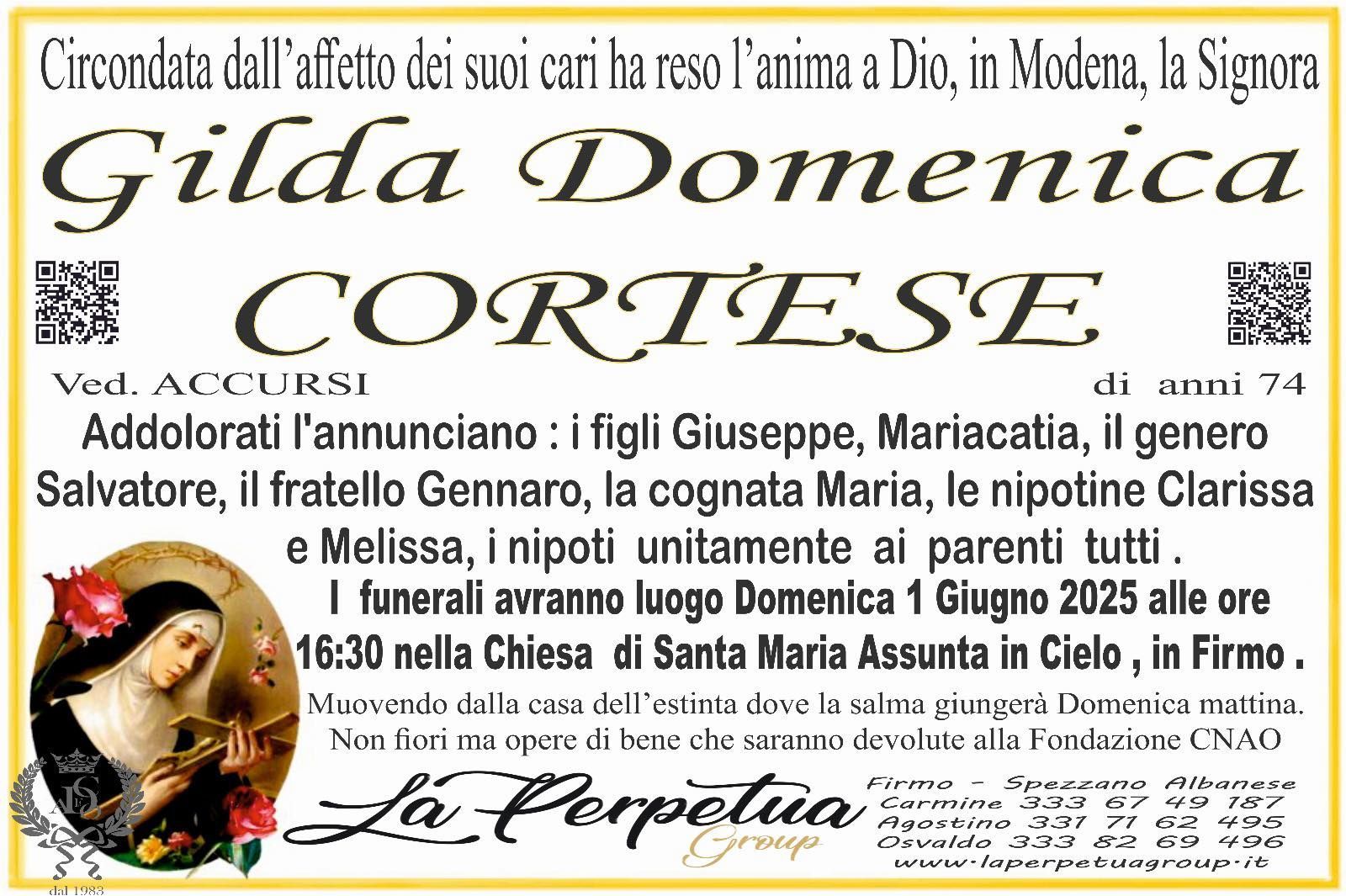 necrologio Gilda Domenica Cortese