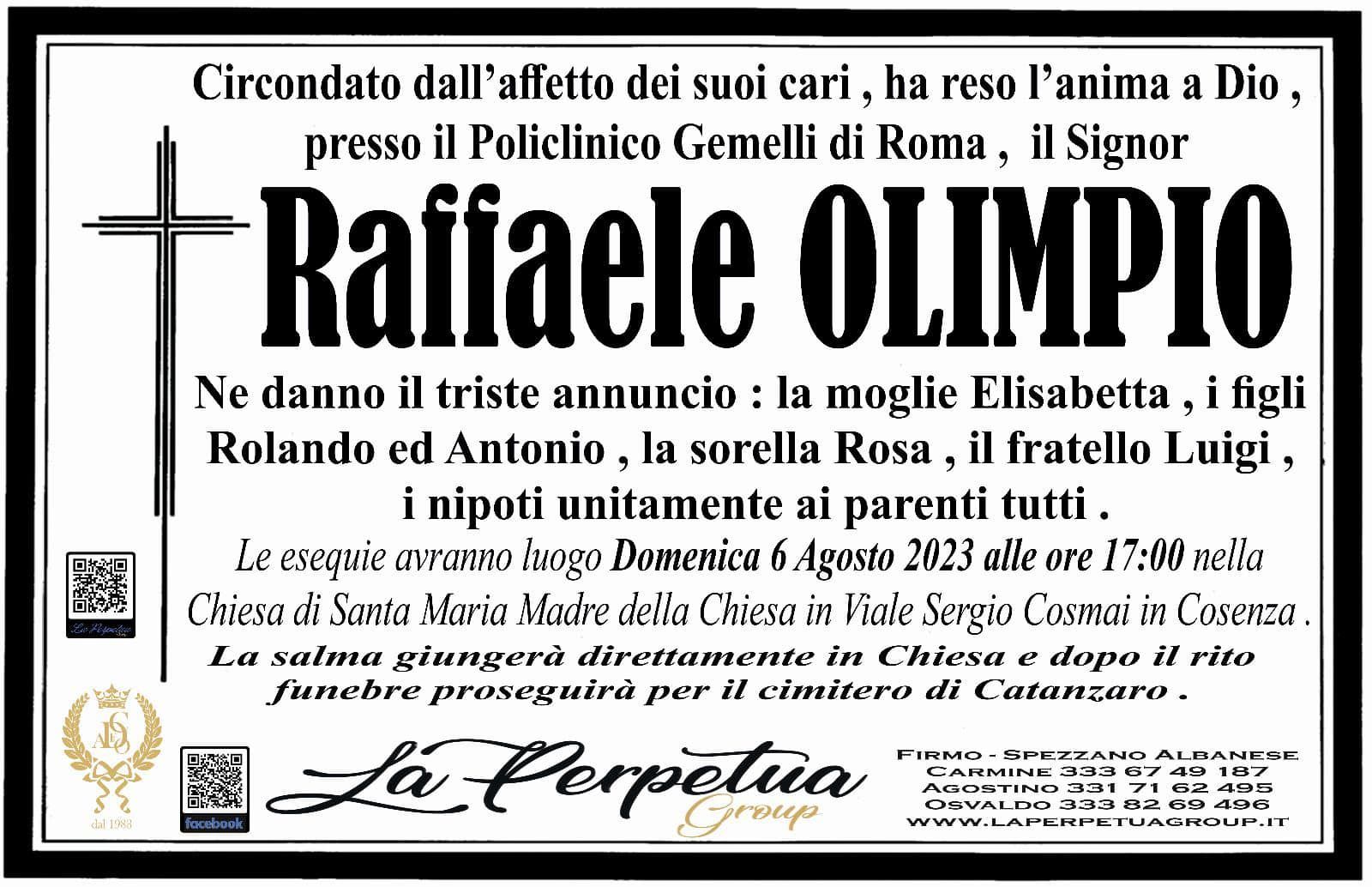 necrologio Raffaele Olimpio