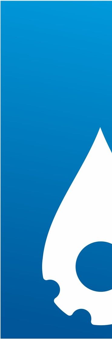 A blue background with a white gear image symbolizing engineering