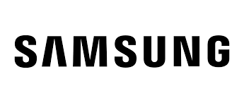 The logo for Samsung, black letters on a white background.