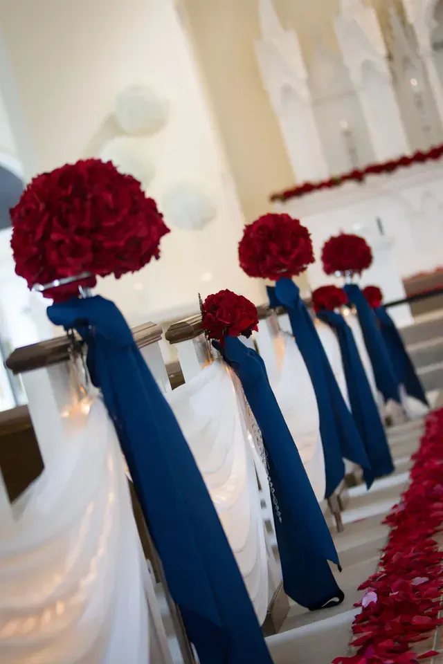 Closeup Pircute of Decorated Church for Wedding — Atlanta, GA — Pristine Chapel