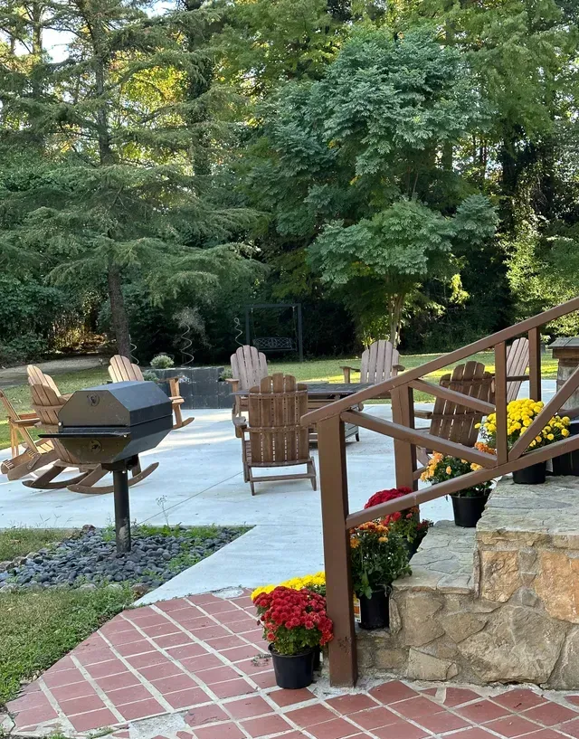 Cabin Firepit with Charcoal Grill and Bar — Atlanta, GA — Pristine Chapel