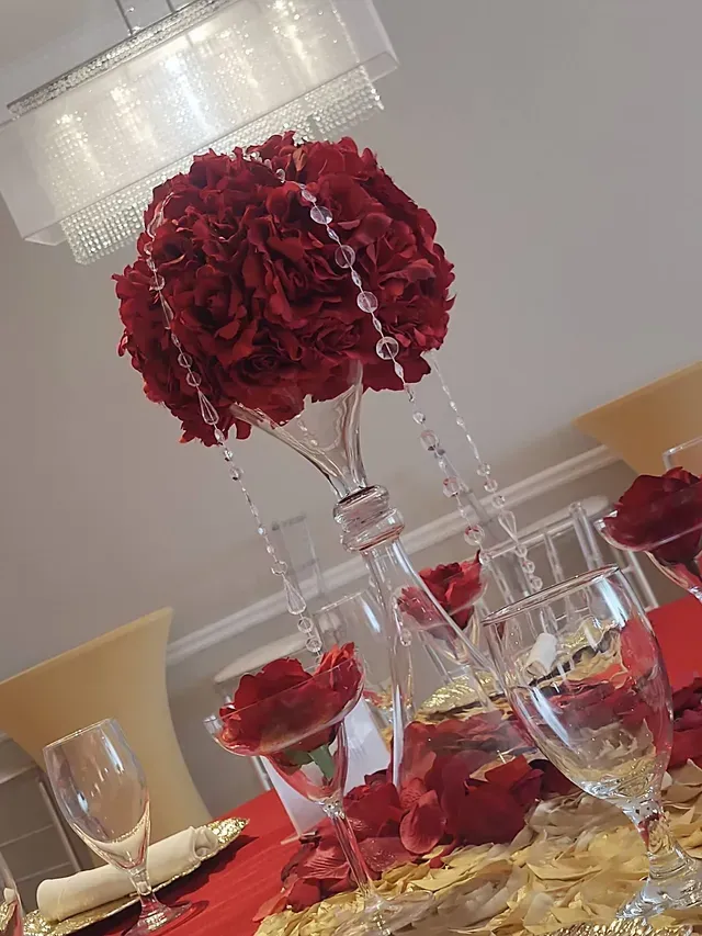 Red Flowers — Wedding Center Piece in Jonesboro, GA