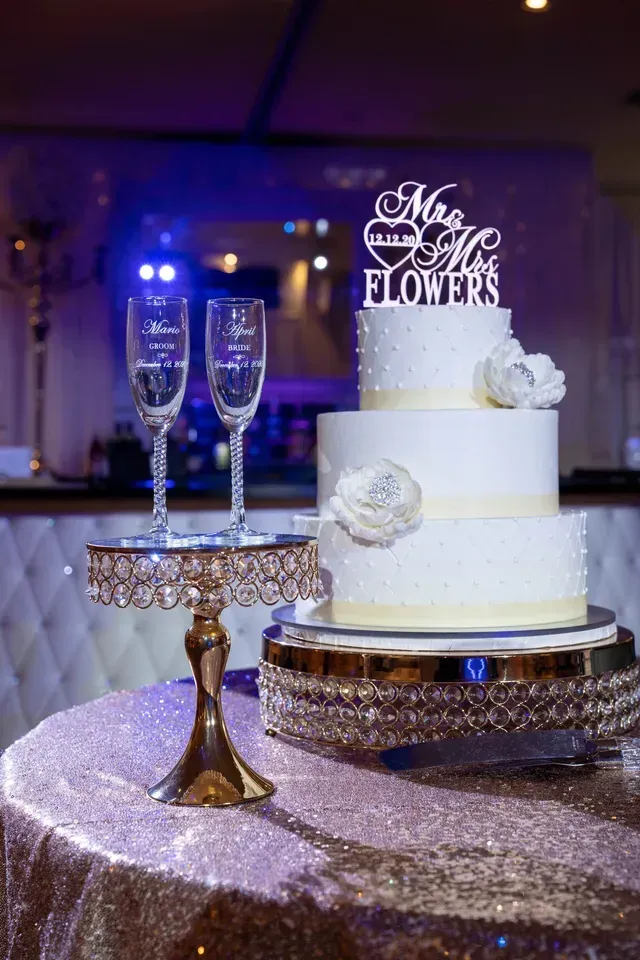 Cake with Two Wine Glasses — Atlanta, GA — Pristine Chapel