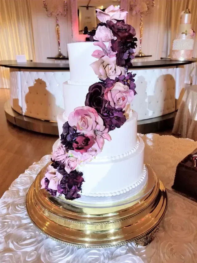 Cake with Purple Flowers Design — Atlanta, GA — Pristine Chapel