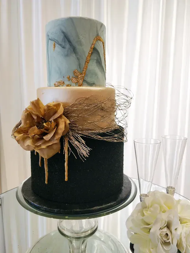 Wedding Cake with Flower — Wedding Center Piece in Jonesboro, GA