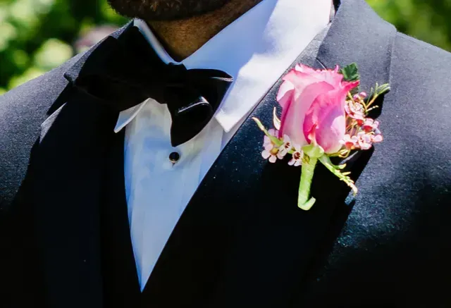 Pink Flower on Man Suite — Atlanta, GA — Pristine Chapel