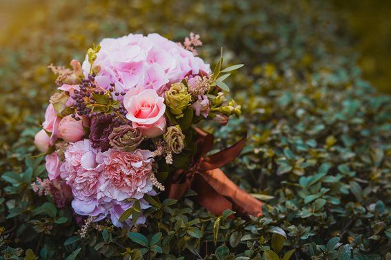 Wedding Bouquet on Grass — Jonesboro, GA — Pristine Chapel