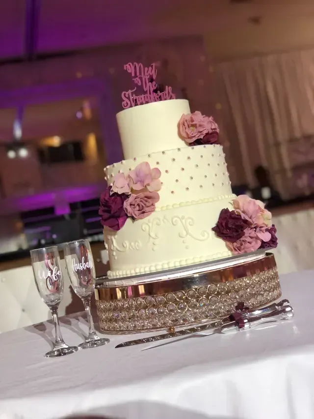 Purple Cake with Two Wine Glasses — Atlanta, GA — Pristine Chapel