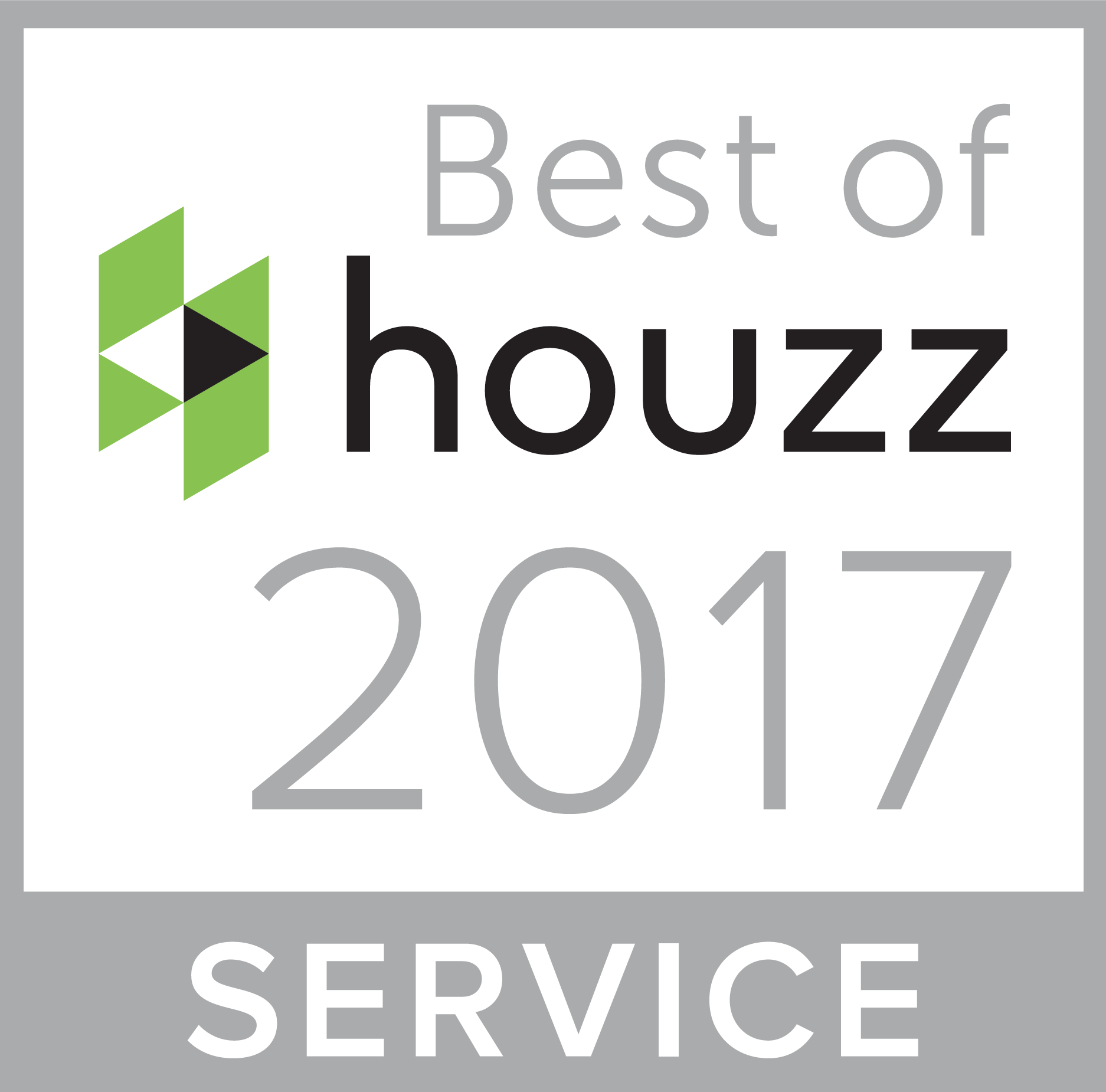 A logo for the best of houzz service in 2017.