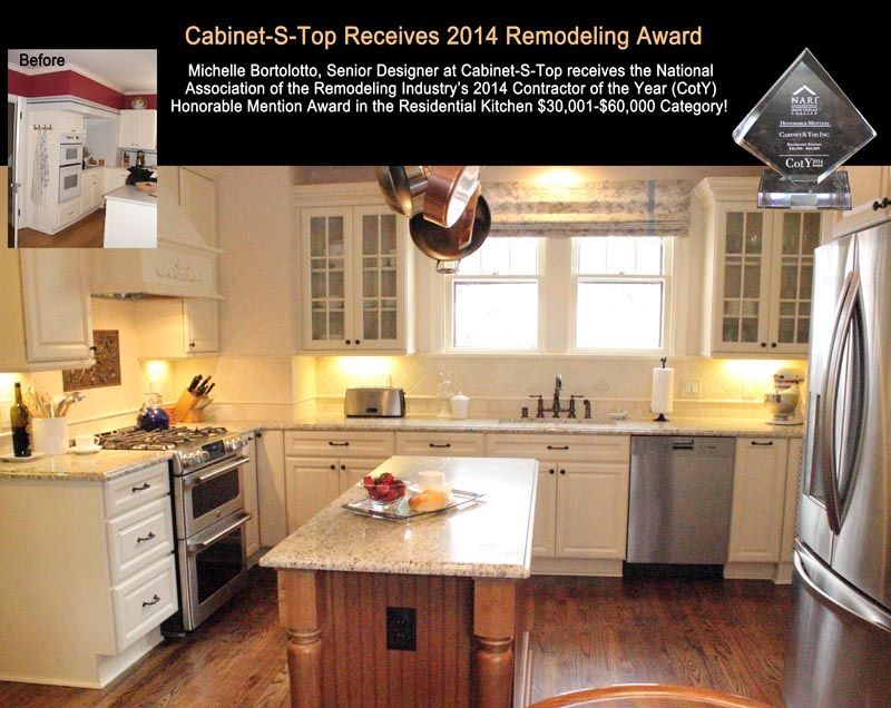 A picture of a kitchen before and after being remodeled