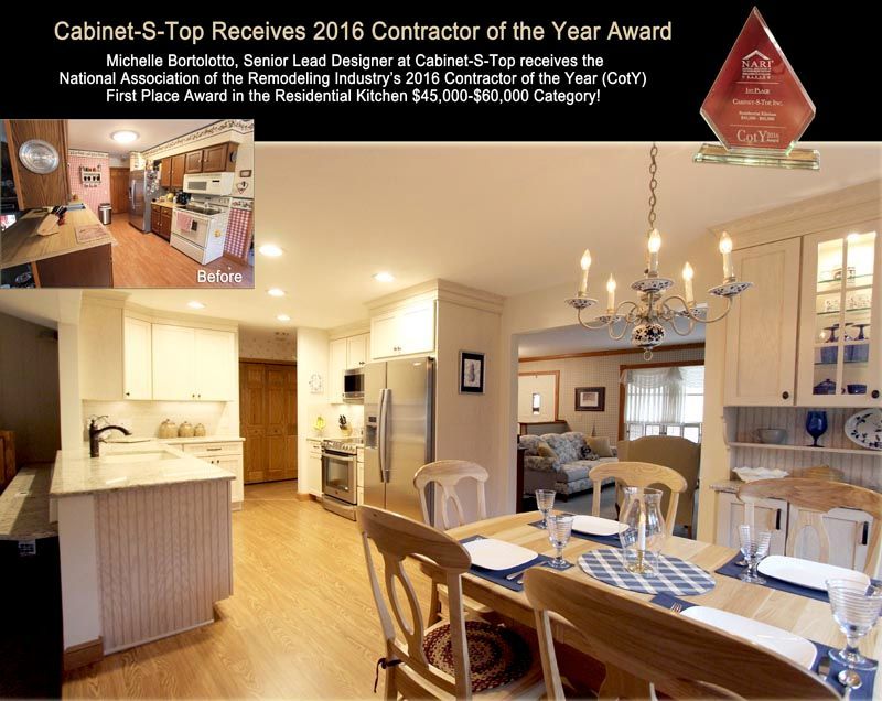 A before and after picture of a kitchen and dining room