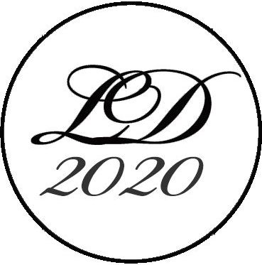 A black and white logo with the year 2020 in a circle.
