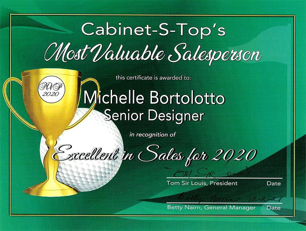 Cabinet-s-top 's most valuable salesperson michelle bortolotto senior designer