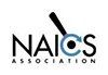 A logo for naics association with a magnifying glass in the middle.