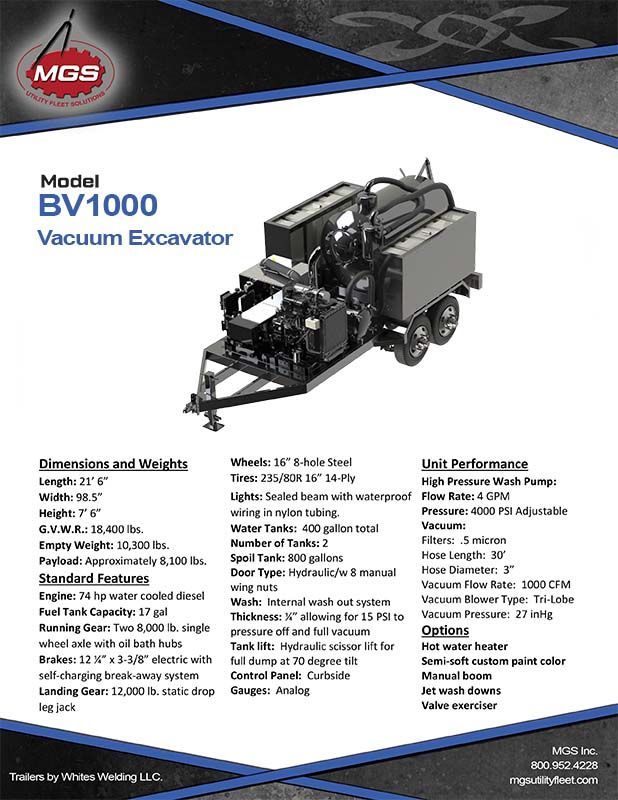 It is a brochure for a vacuum excavator.