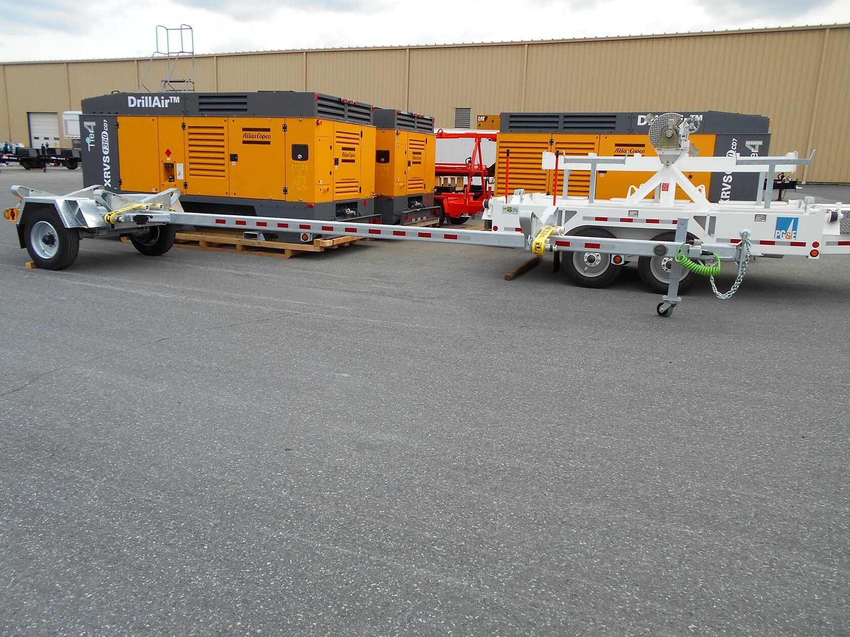 A trailer with a compressor attached to it