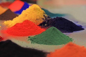 Different colours of pigment