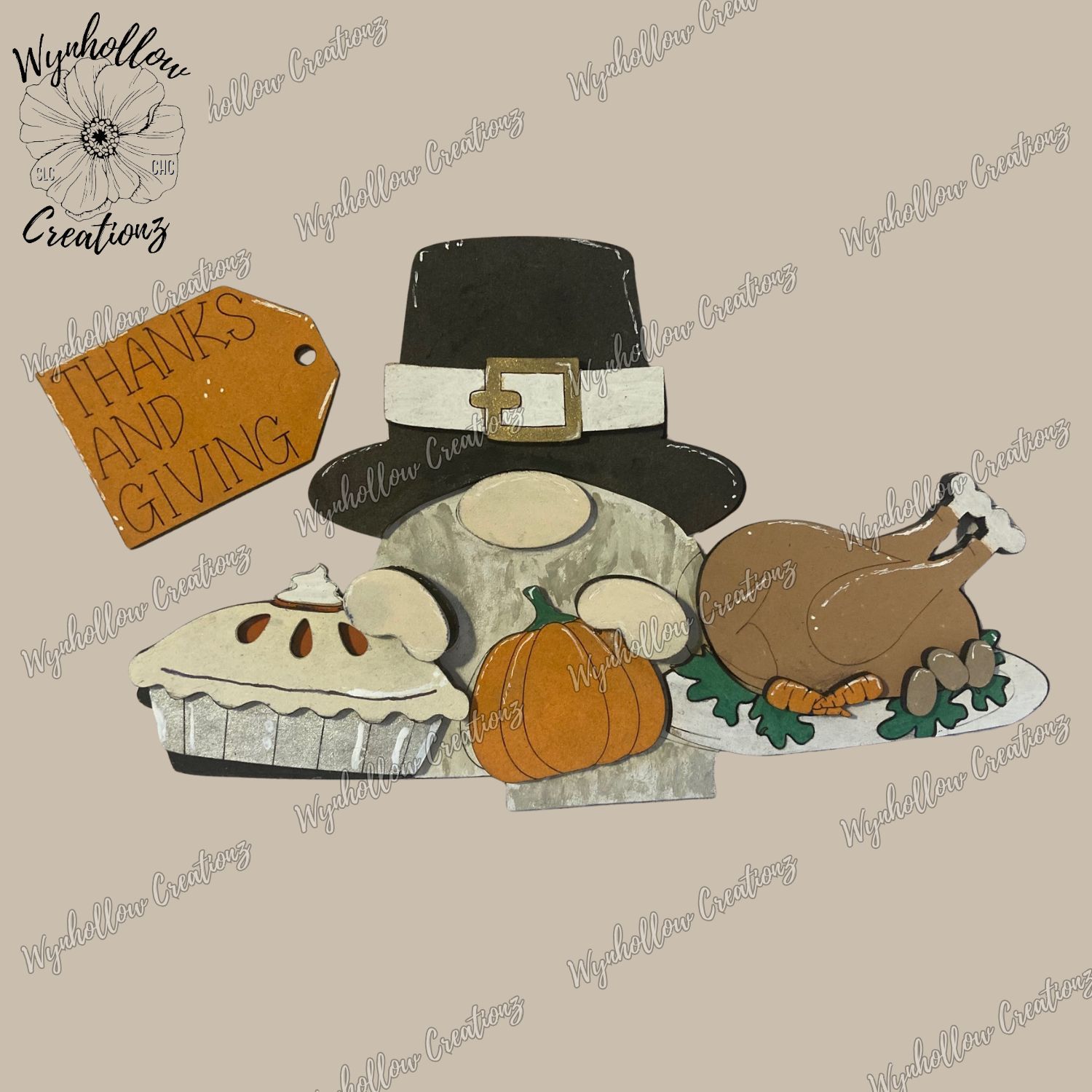 Large Gnome Thanksgiving Basket Insert