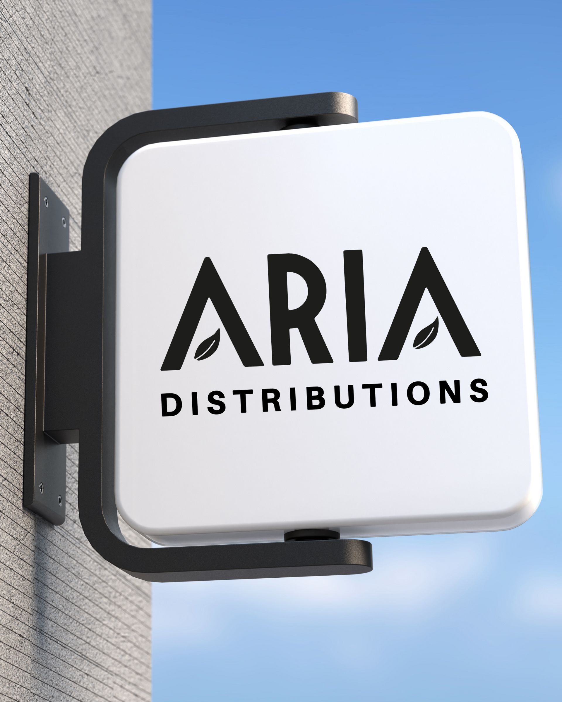 Aria distributions logistics b2b distribution company supplier project logo branding 