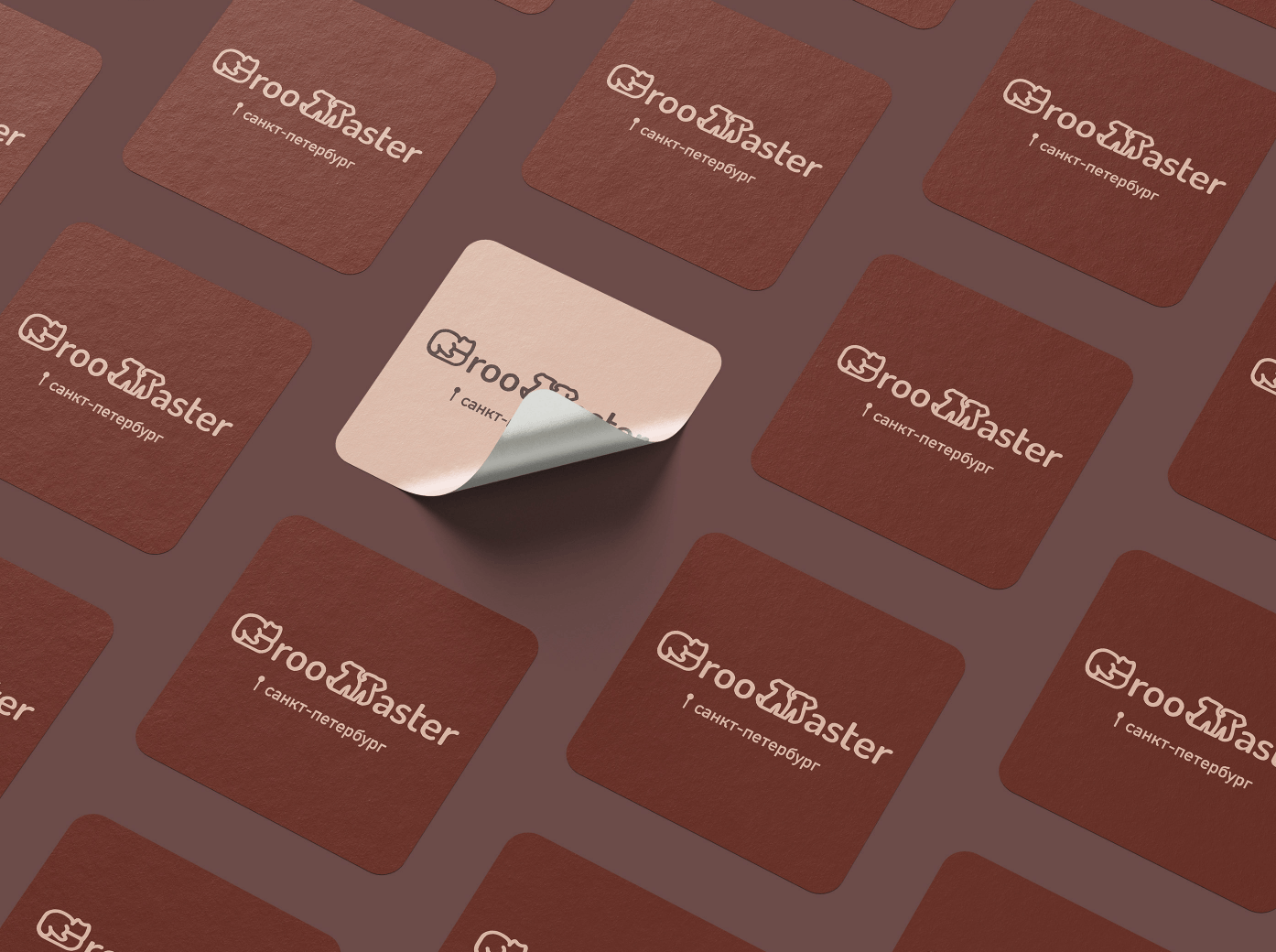 Dog groomer branding design sticker