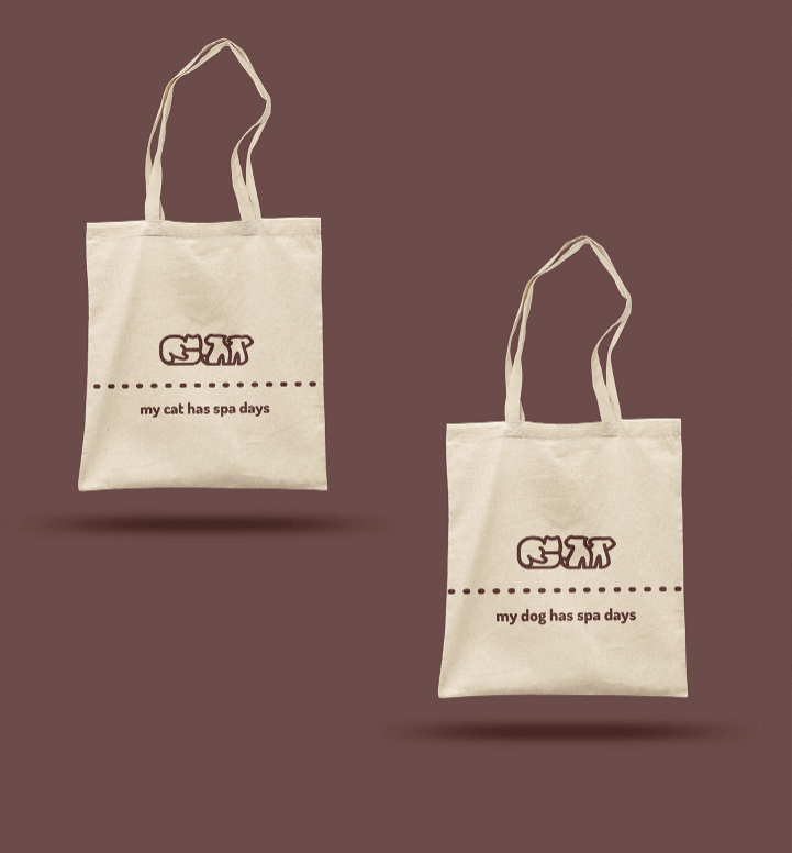 Dog groomer branding design tote bag