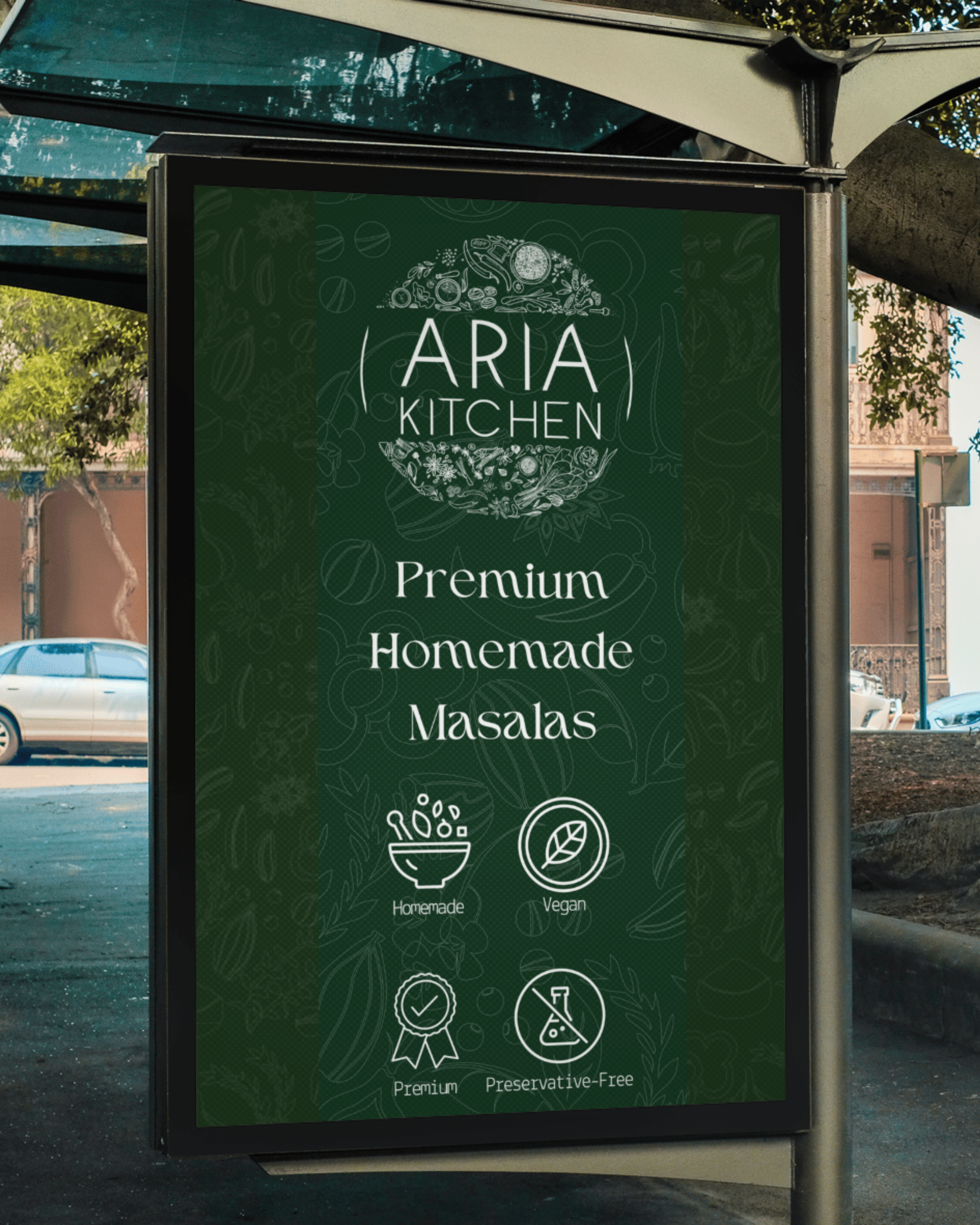 Aria Kitchen Premium Masala Company Design project banner poster billboard