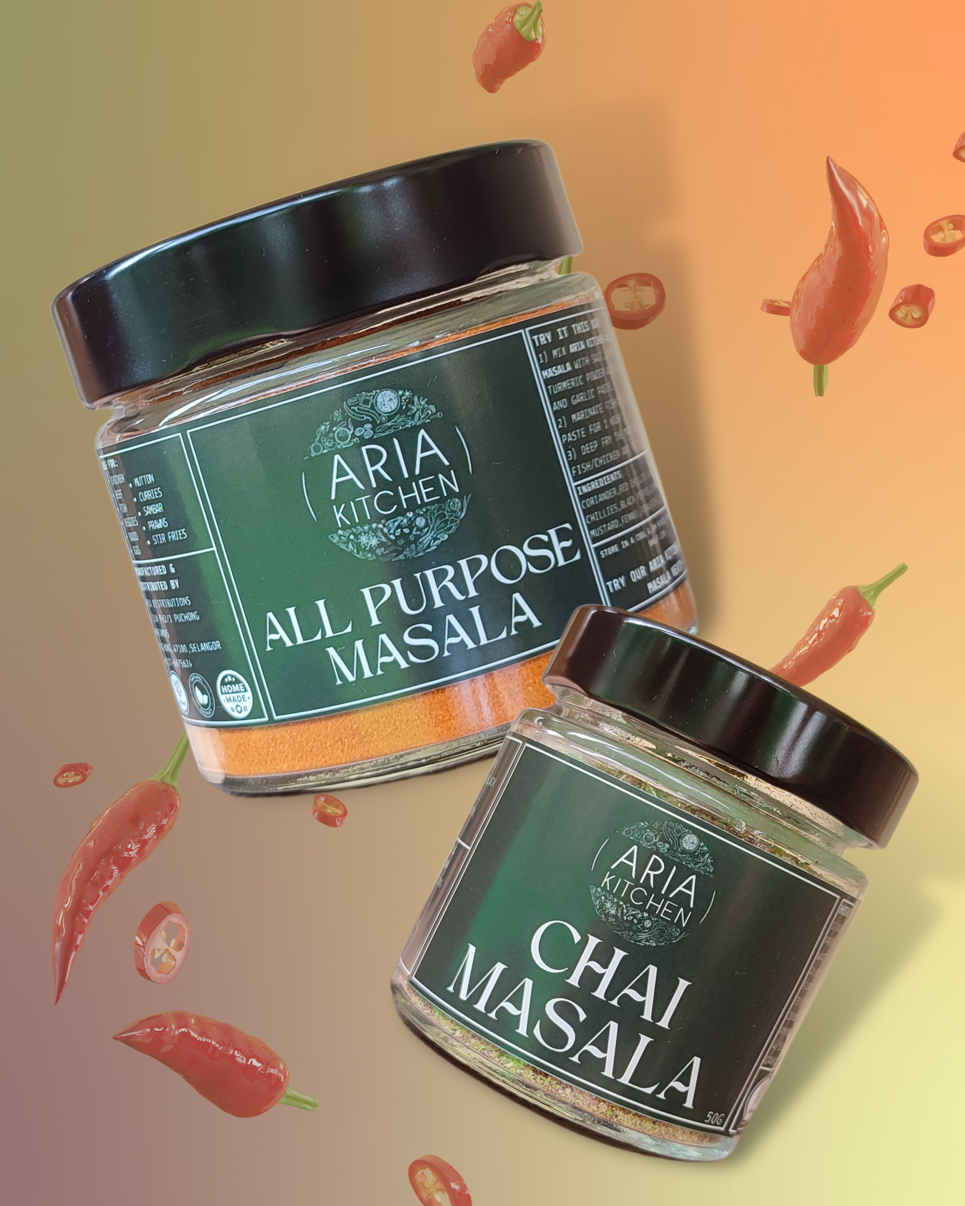 label Aria Kitchen Premium Masala Company Design project 