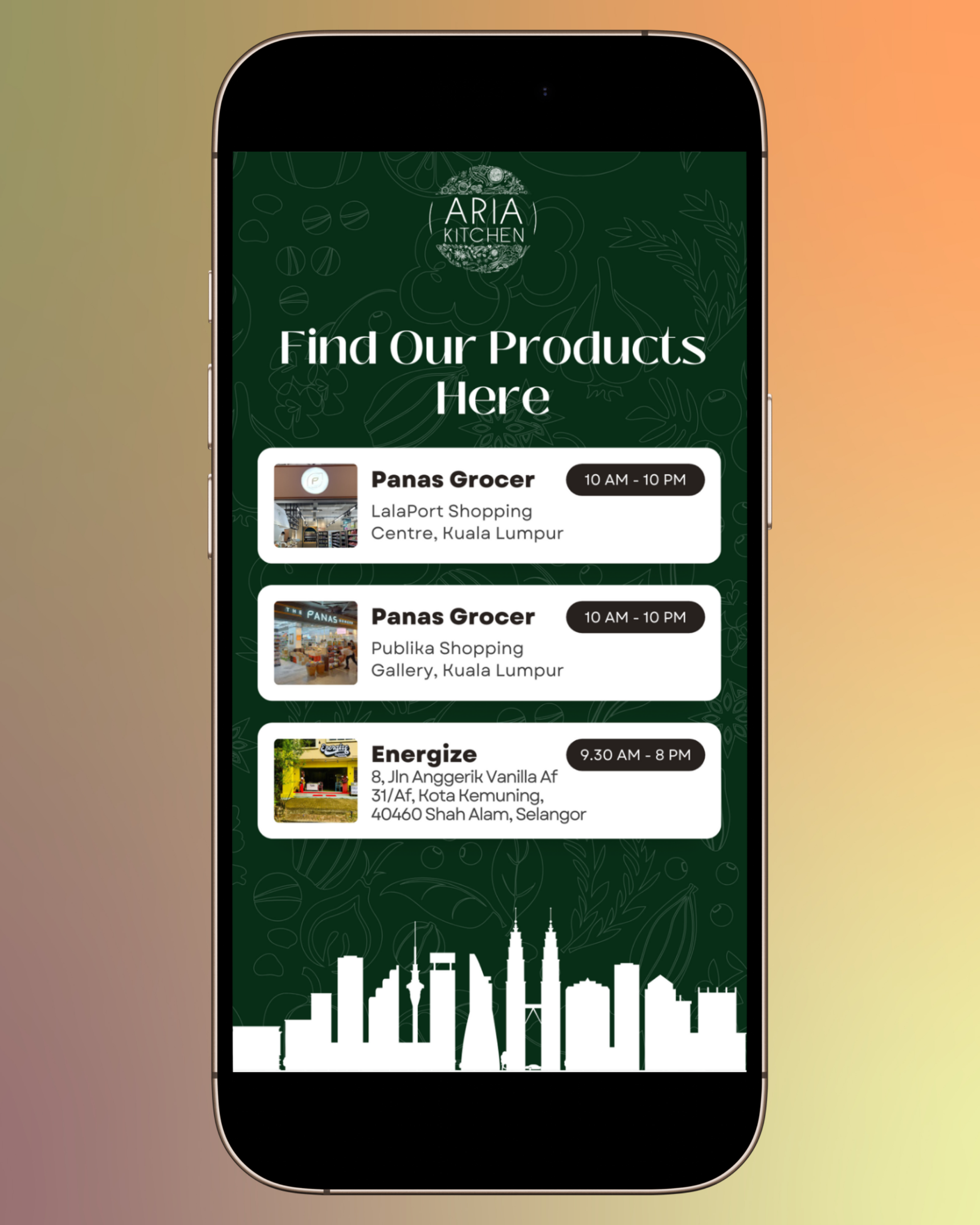 Aria Kitchen Premium Masala Company Design project instagram social media story post