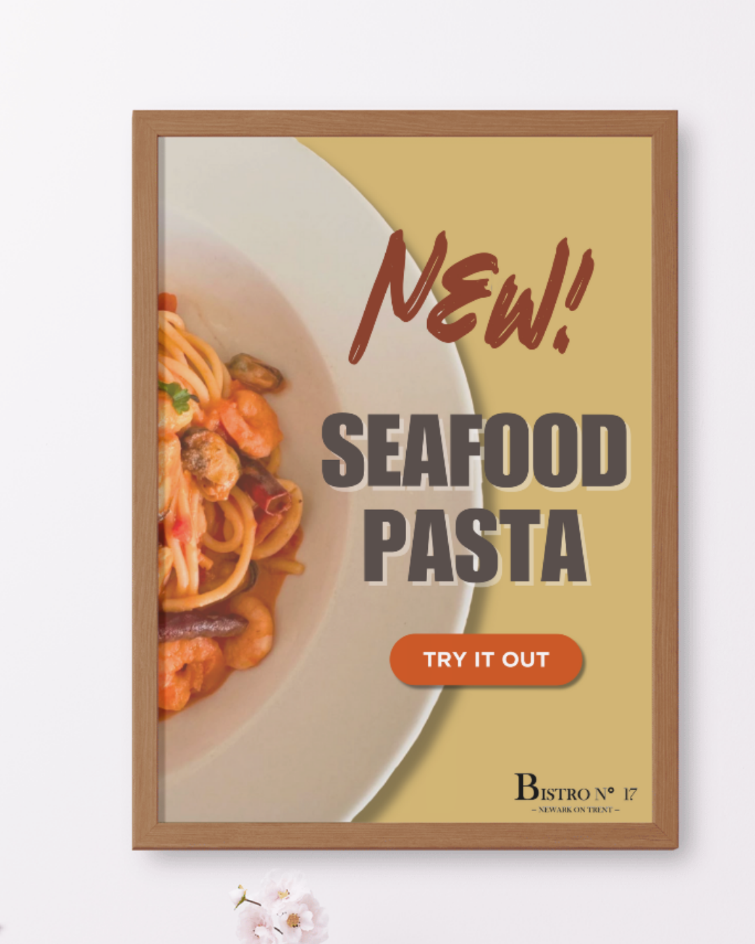 seafood pasta restaurant cafe poster design