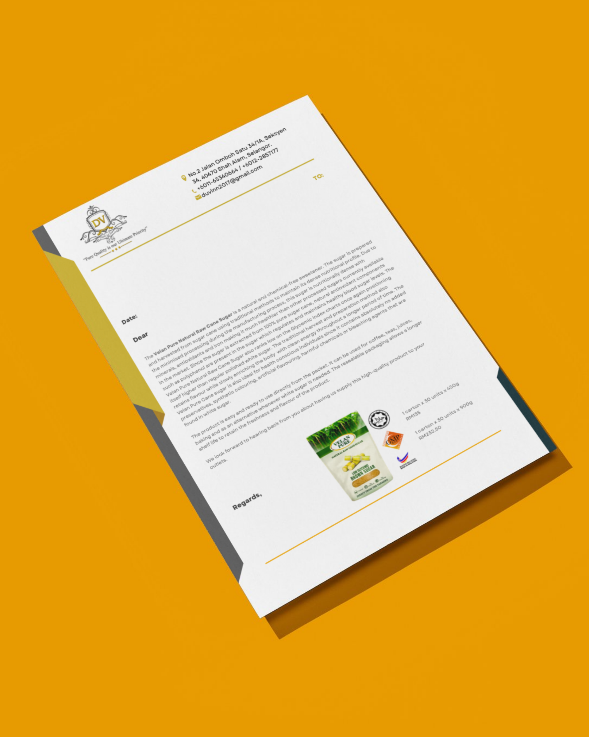 b2b distribution logistics company design project letterhead letter