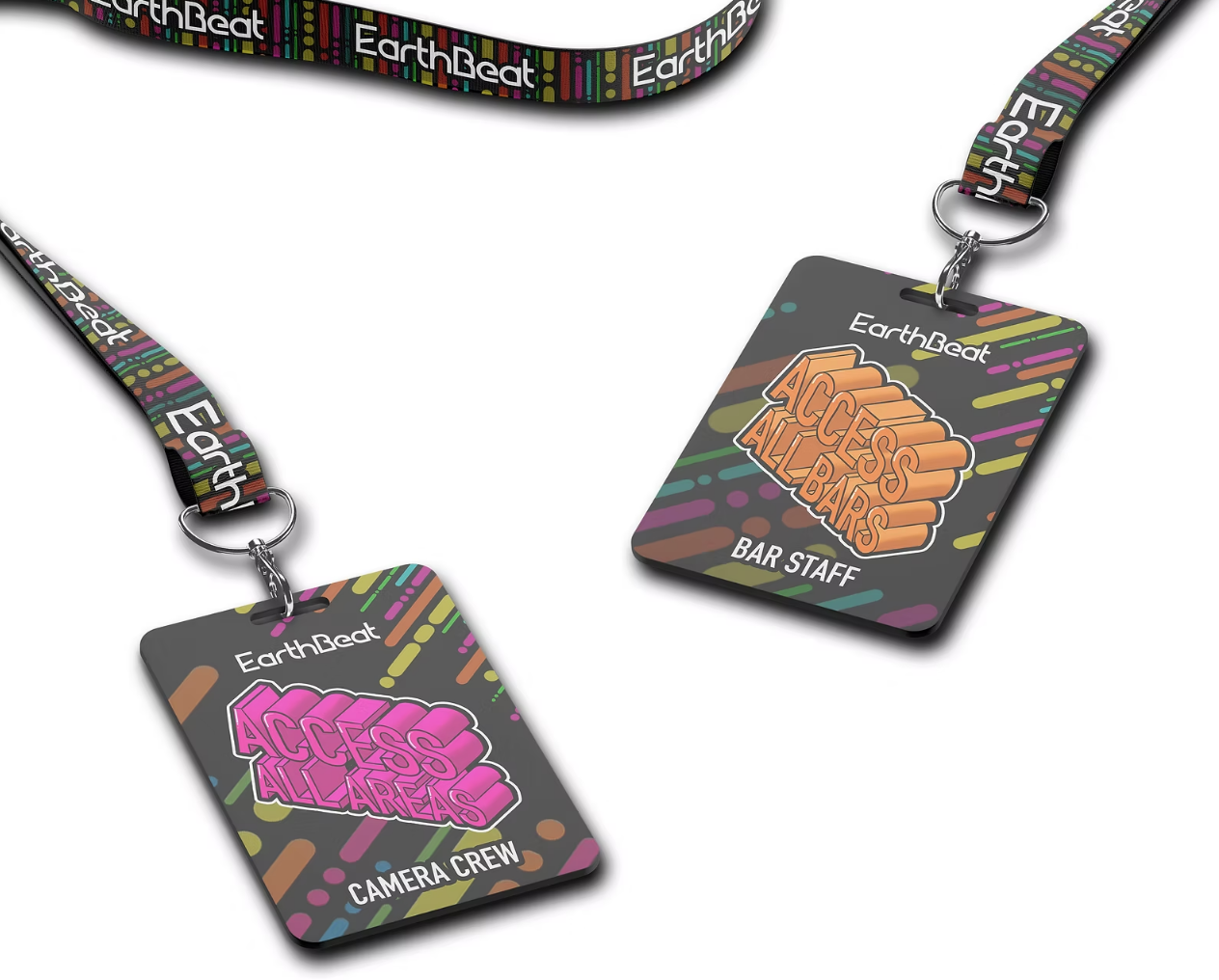 Earthbeat music festival branding project design landyard