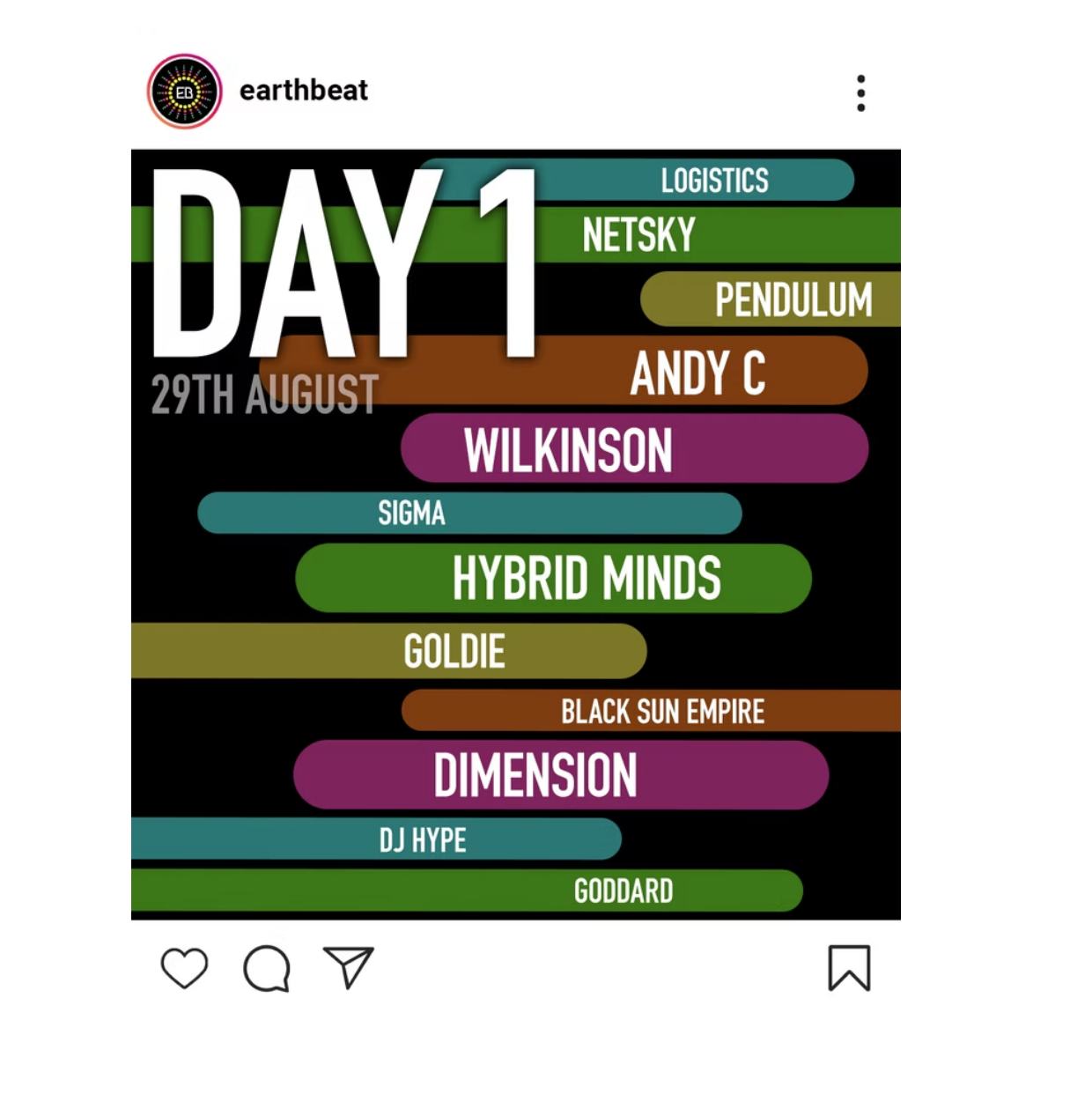 Earthbeat music festival branding project design social media feed post instagram 