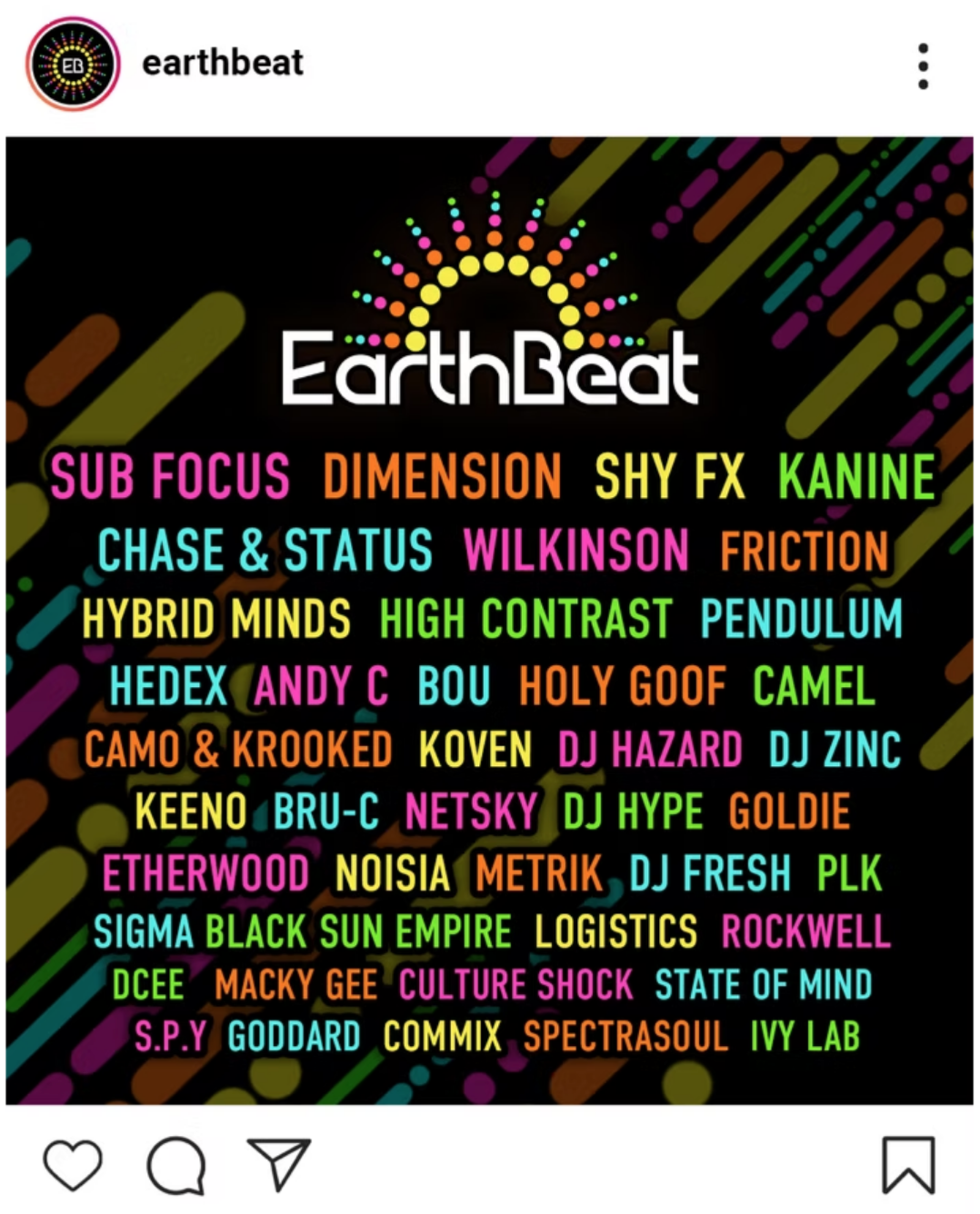 Earthbeat music festival branding project design social media feed post instagram 