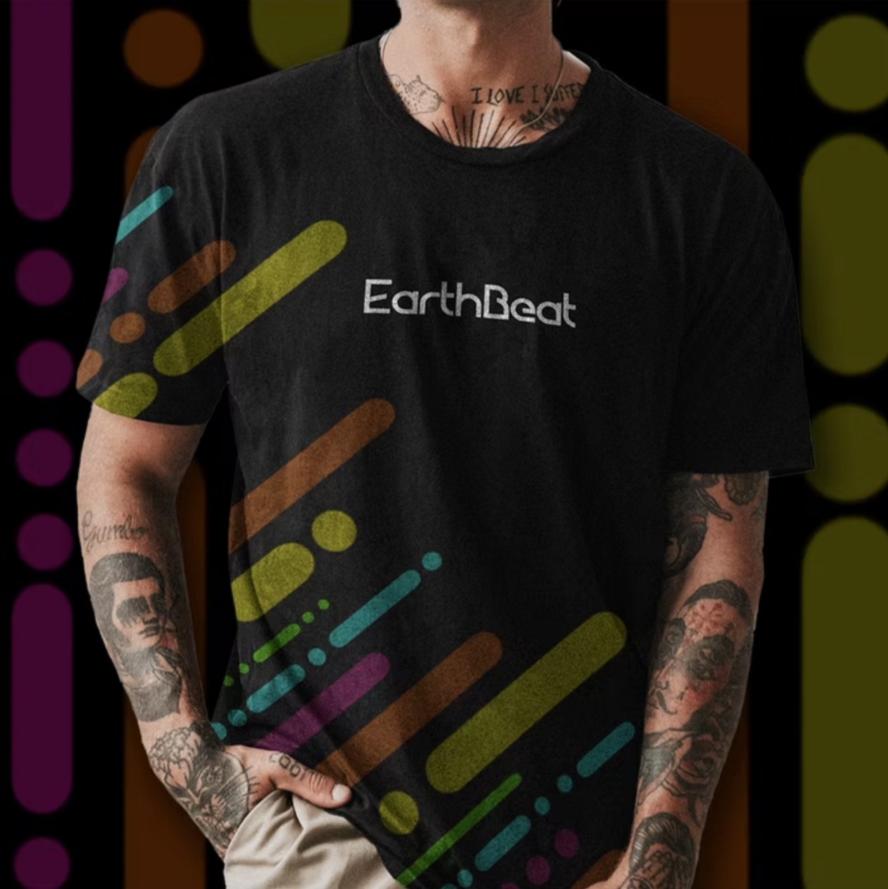 Earthbeat music festival branding project design t shirt uniform 