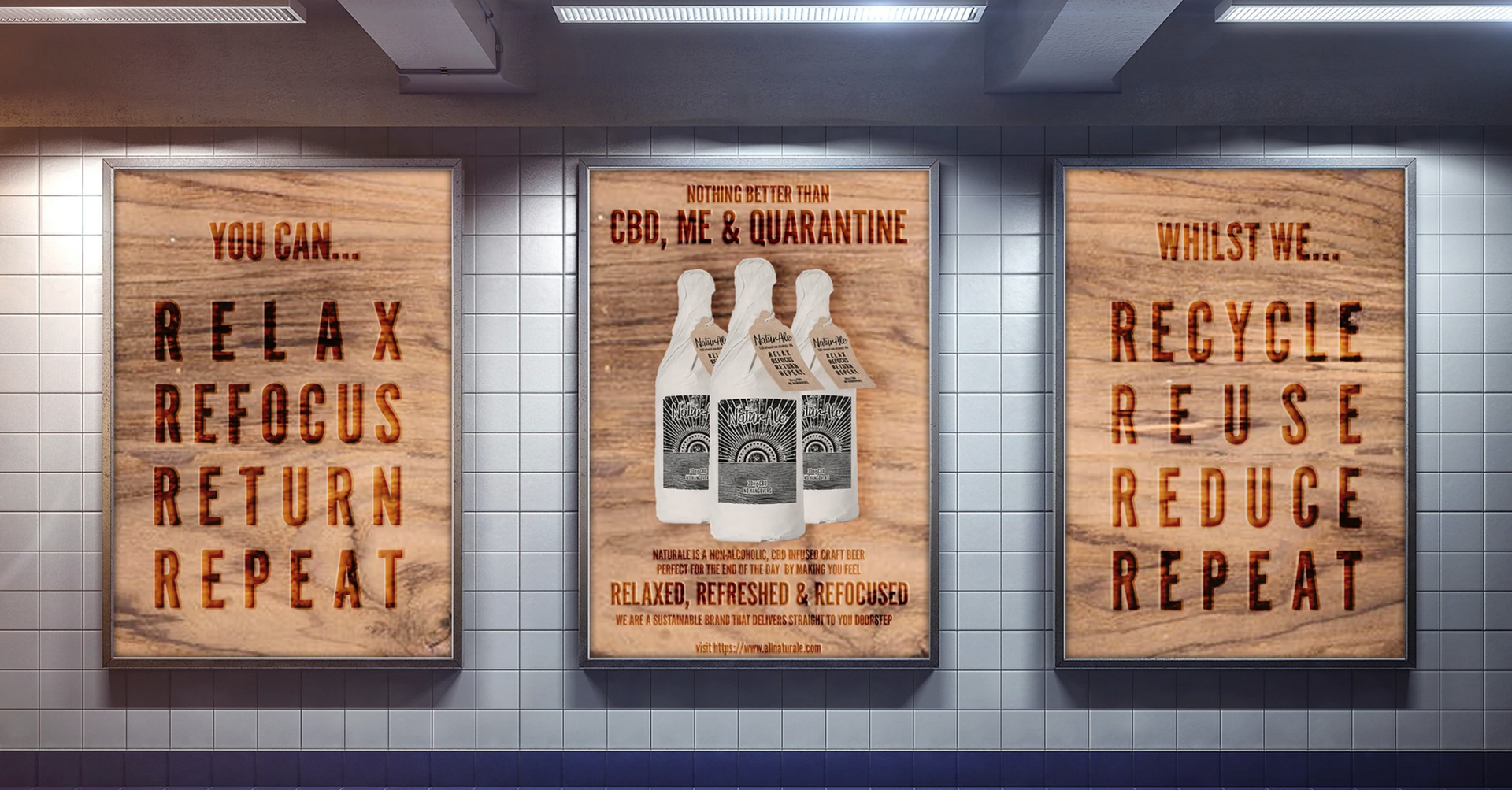 Naturale natural beer cider ale branding project design banner billboard