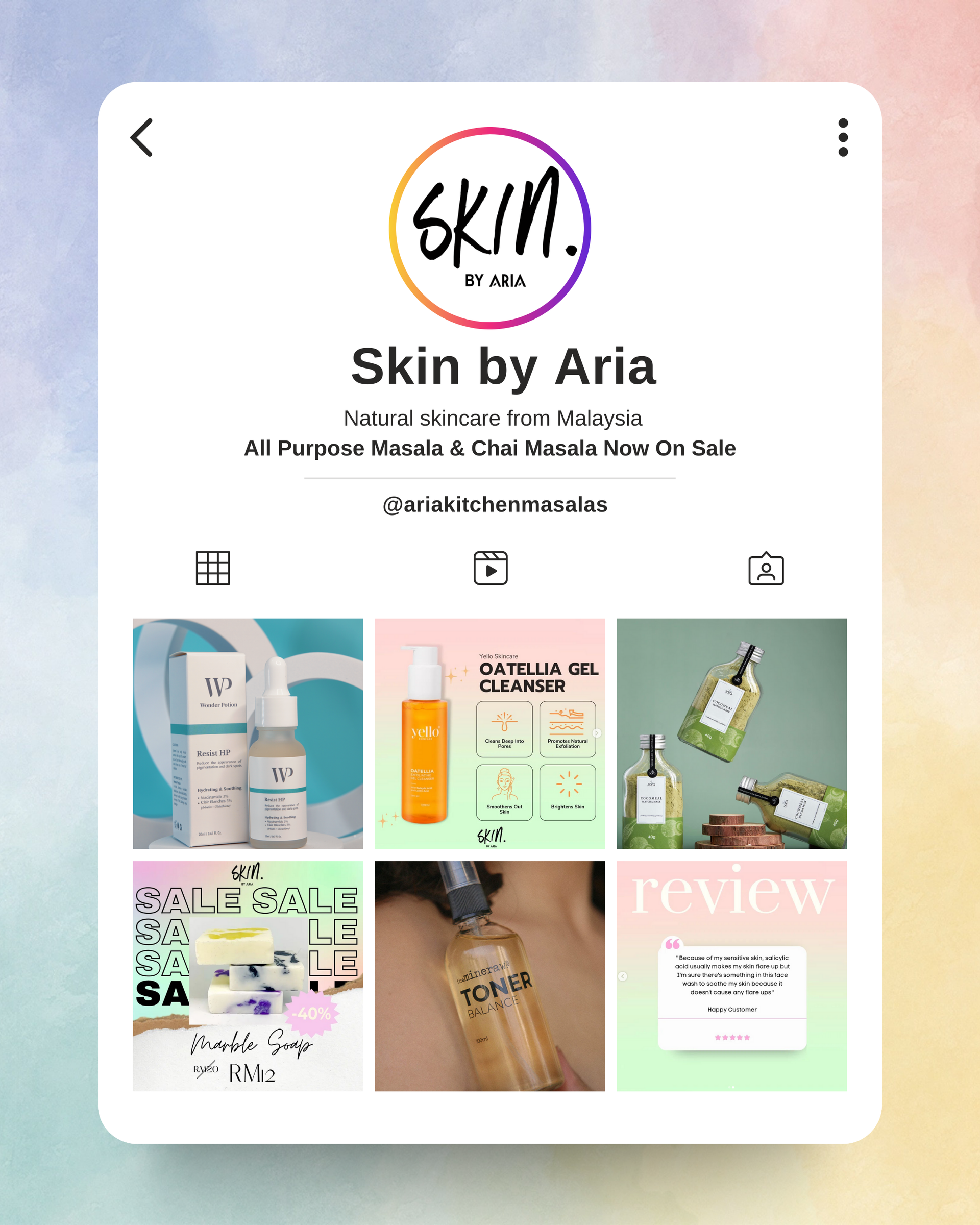 Instagram Feed Design Skincare E-commerce
