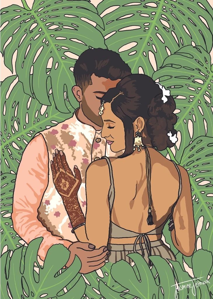 wedding custom illustration hand drawn