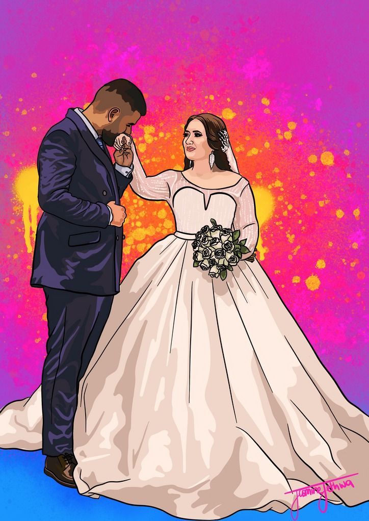 wedding custom illustration hand drawn