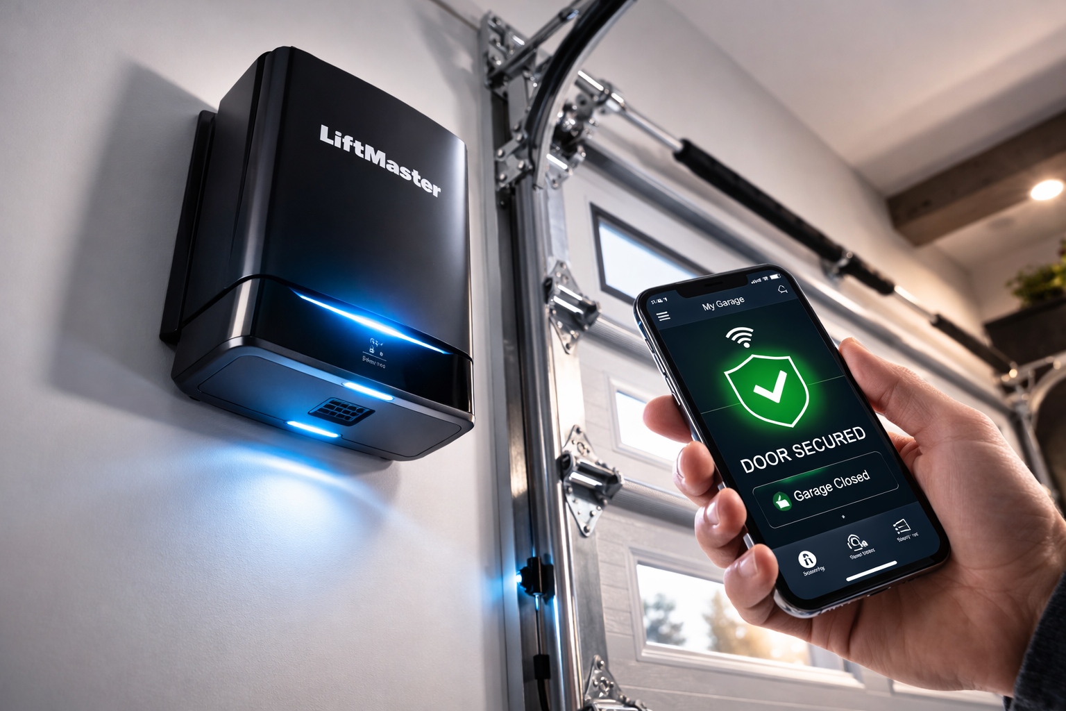 A hand holding a phone displaying 