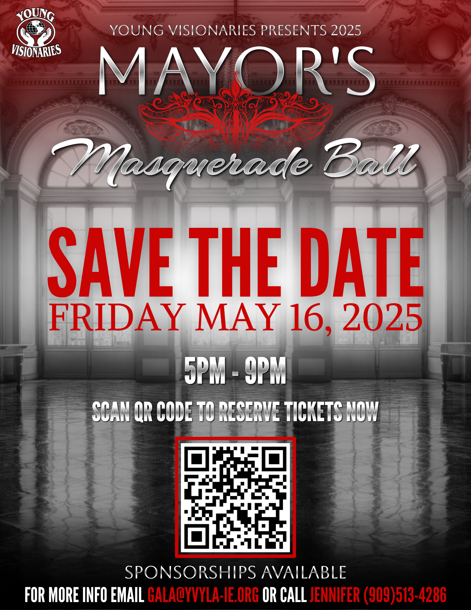 A poster for the mayor 's masquerade ball on friday may 16 , 2025