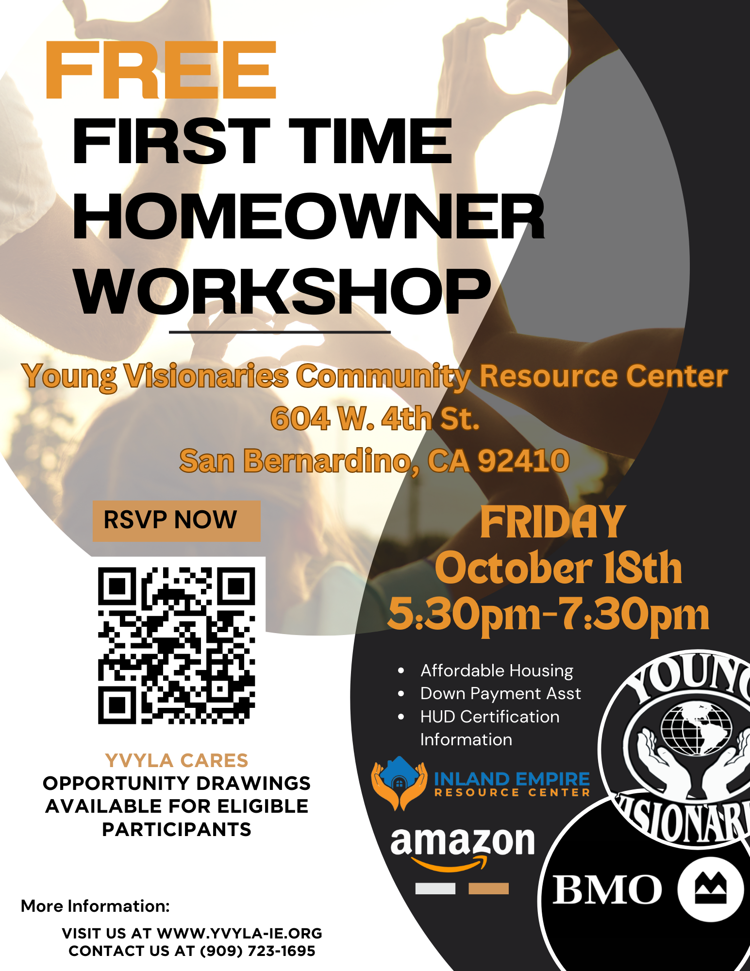 A poster for a free first time homeowner workshop.
