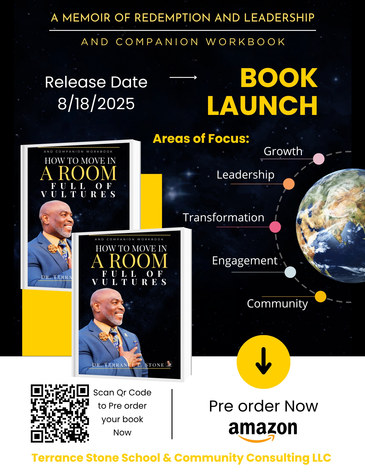 A poster for a book called a memoir of redemption and leadership