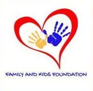 The family and kids foundation logo is a heart with two hands inside of it.