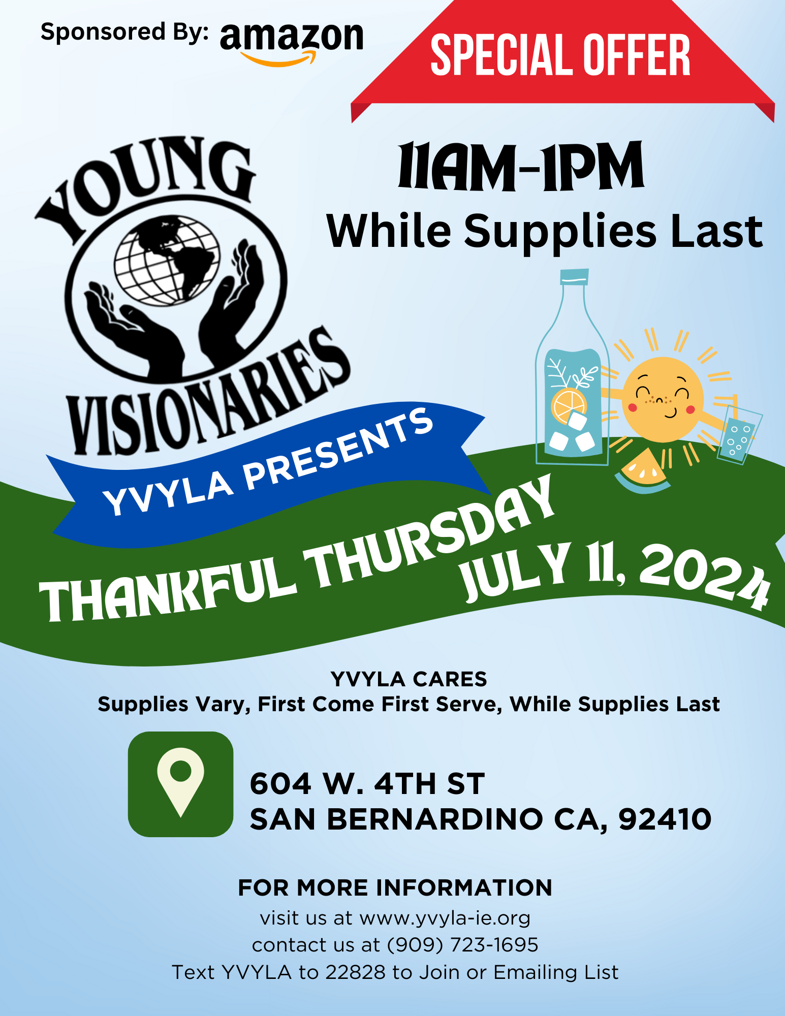 A poster for a youth conference with lunch provided and free giveaways.