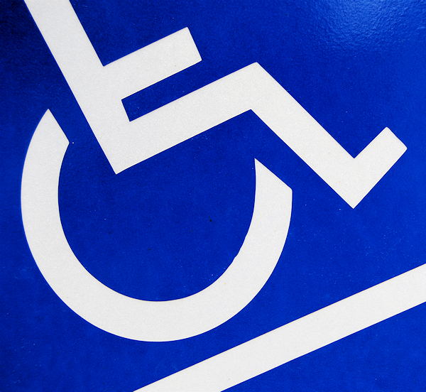 Angular view of a disability icon.
