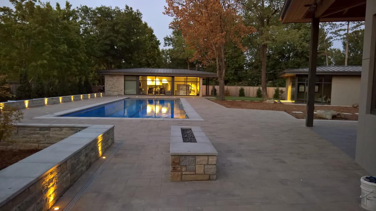 Backyard Design with lighting