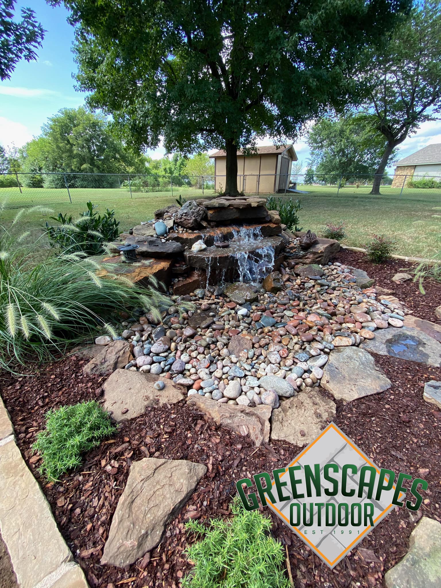 Landscape with a waterfall
