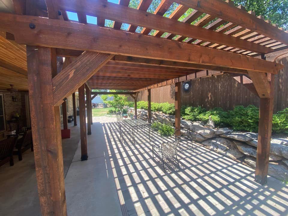 Inside view of pergola