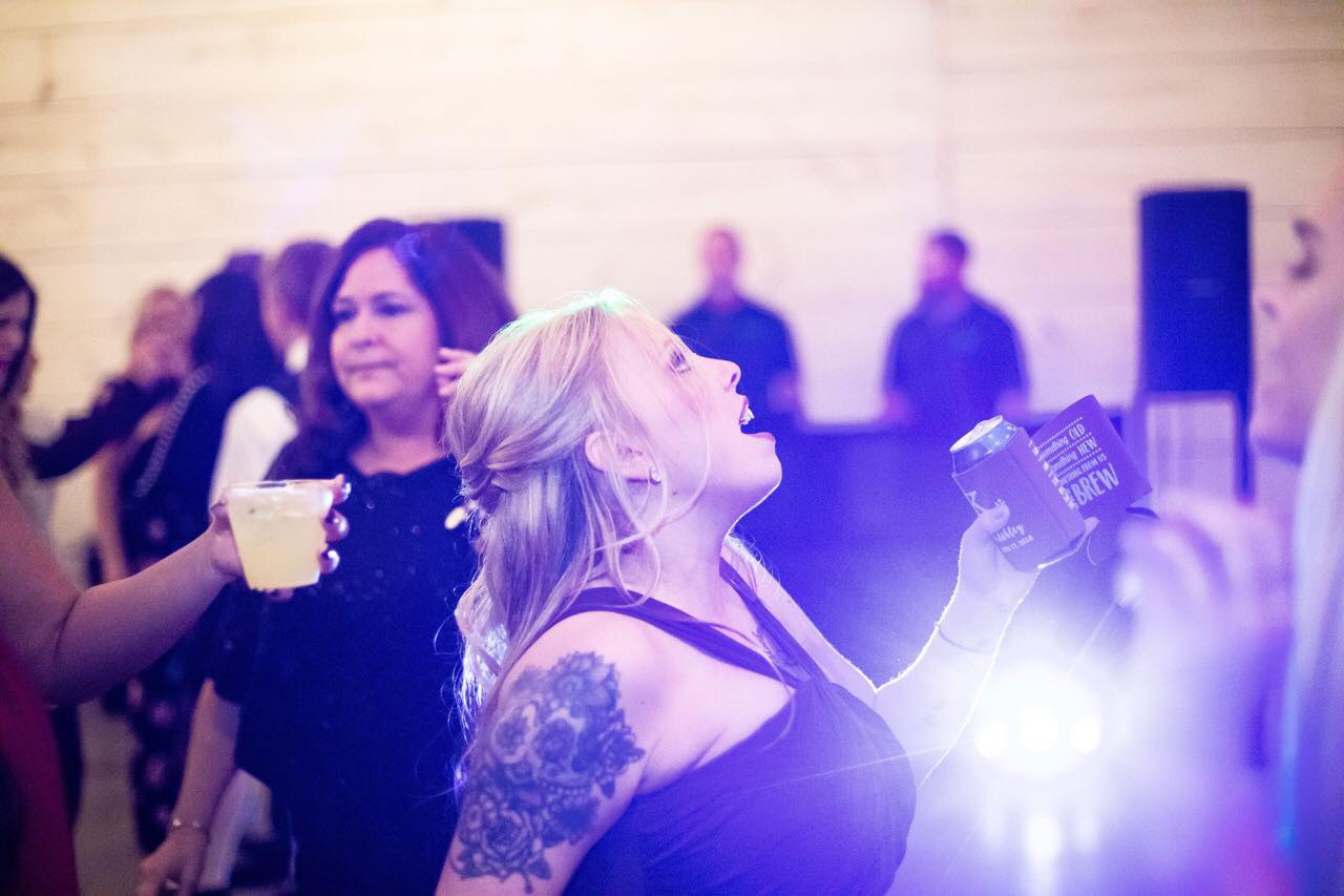 bridesmaid spot light dancing